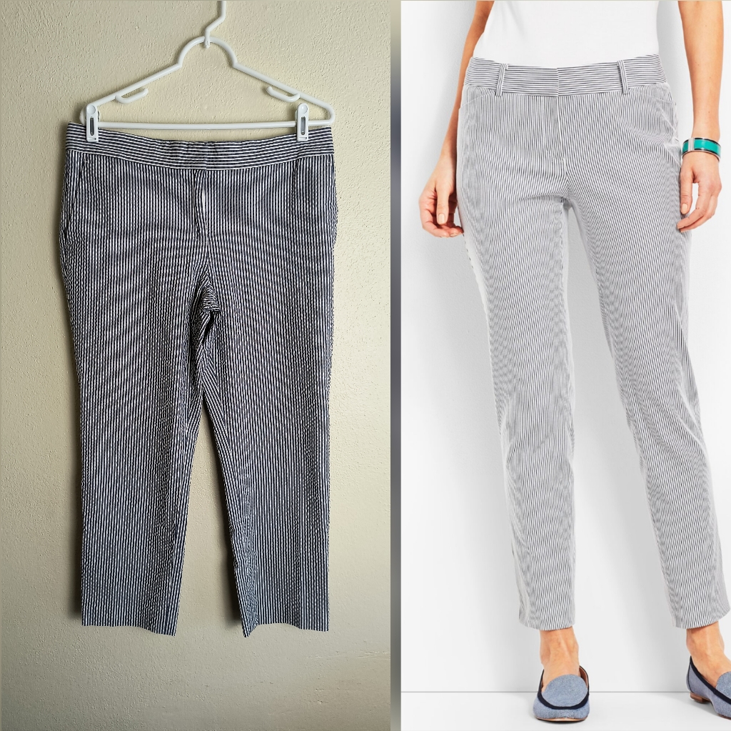 Ann Taylor Devin Fit 10 Stripe Capris Pant Casual